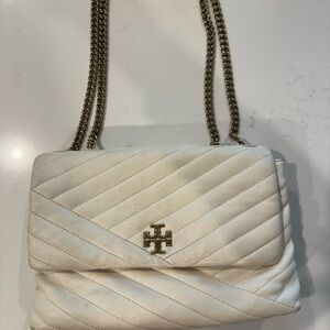 Tory Burch Cream Quilted Chain Bag
